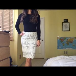 Grey and white pencil skirt